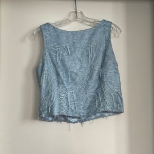 Blue Sleeveless Crop Tank Top